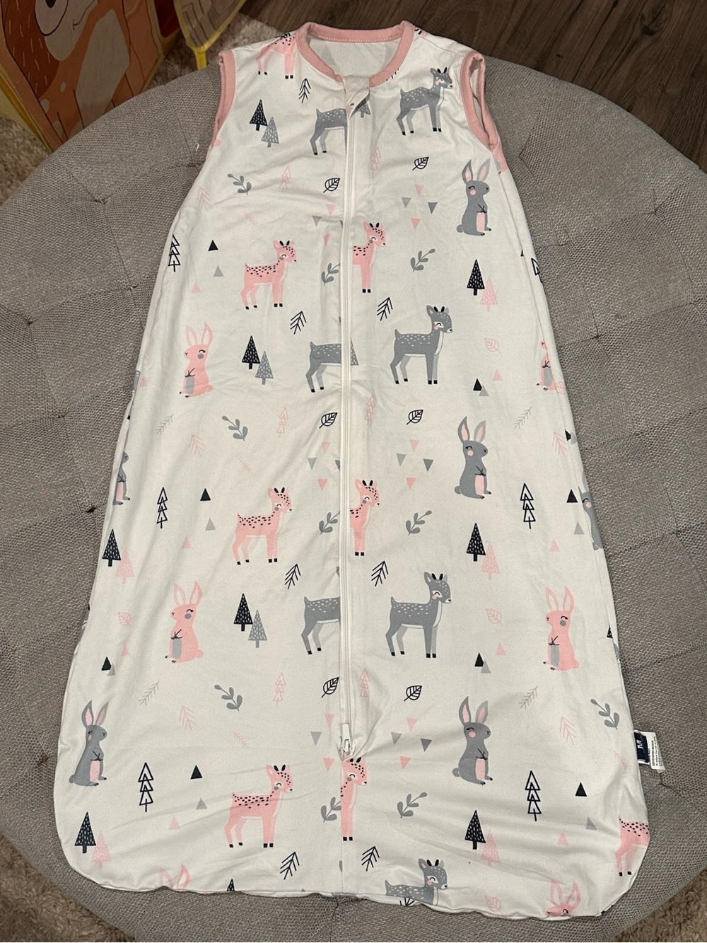 Cozy Pink & Gray Woodland Sleep Sack